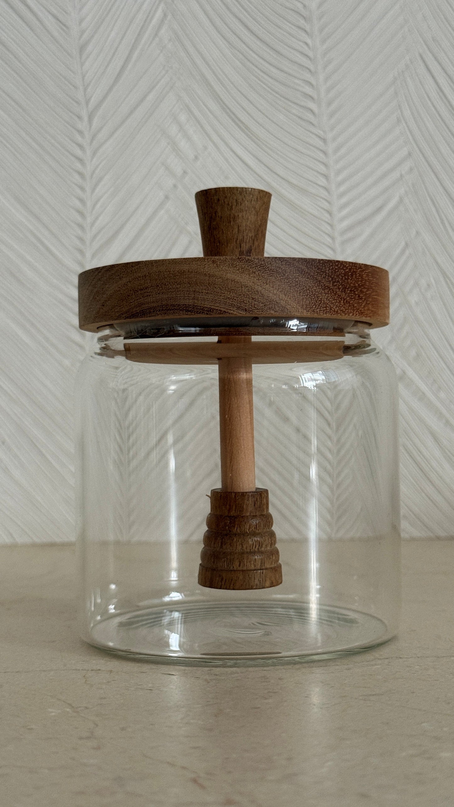 Harrow's Honey Wood and Glass Jar
